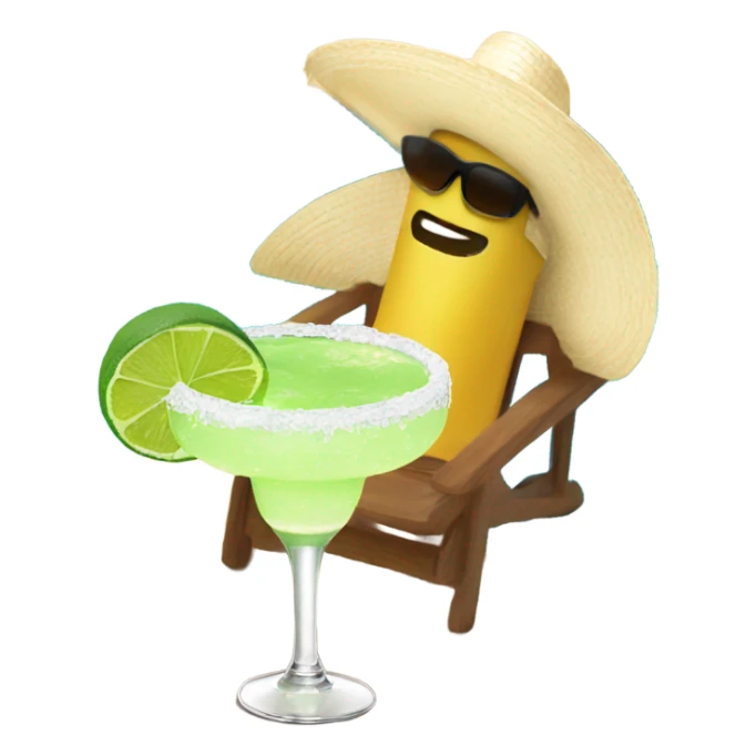 Margarita by the pool with sombrero sticker