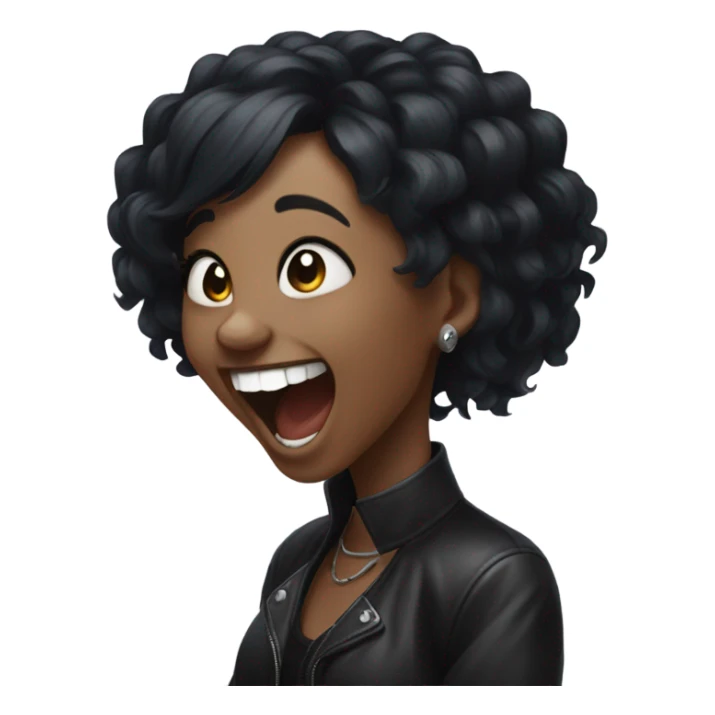 Black hair goth girl laughing out loud sticker