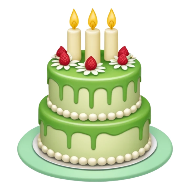 Gâteau 3 étages glaçage vert sticker