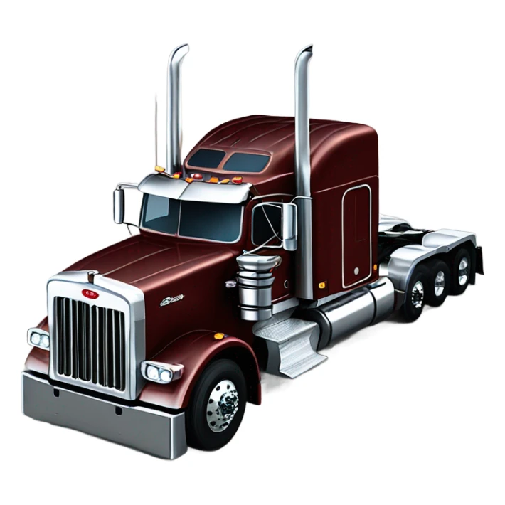 Peterbilt 389 brown cherry with flat top and slash cut exhaust stacks sticker