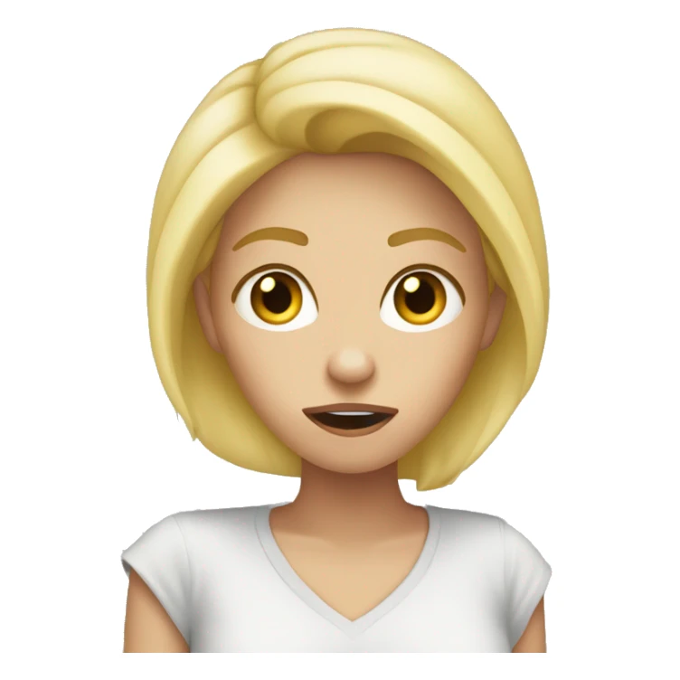 Nail biting female blonde nervous  sticker