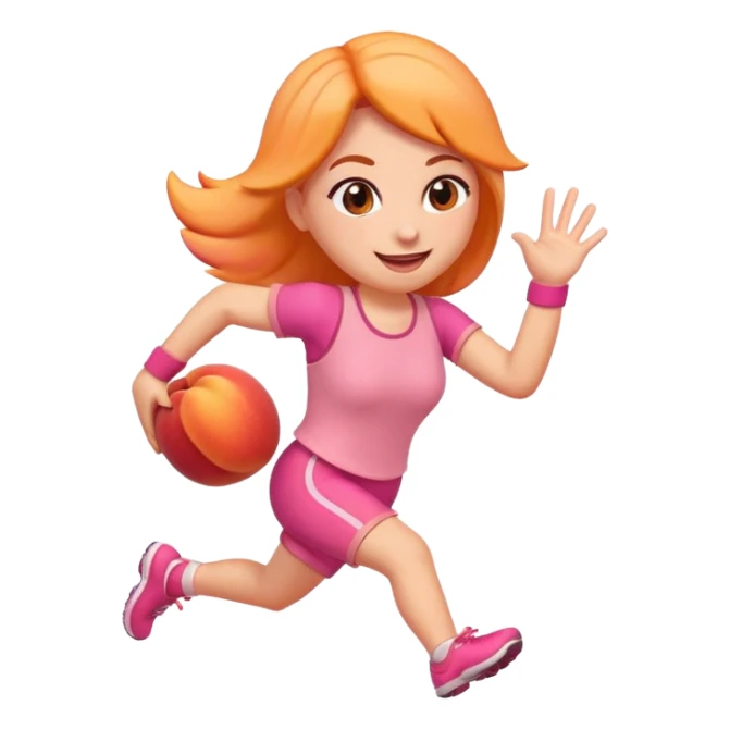 Emoji Peach with hand sprints sticker