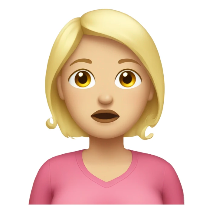 overweight blondie woman at mirror crying sticker