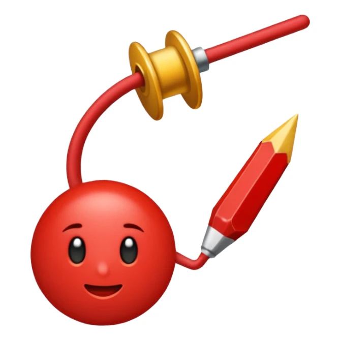 Una sola aguja y un pedazo de hilo dentro de la aguja sticker