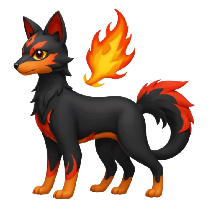 Houndour-Litten-Fakémon-hybrid-creature (full body)  sticker