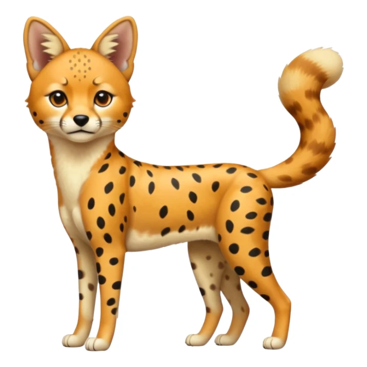 Cheetah-serval-shiba-inu-hybrid, full body sticker