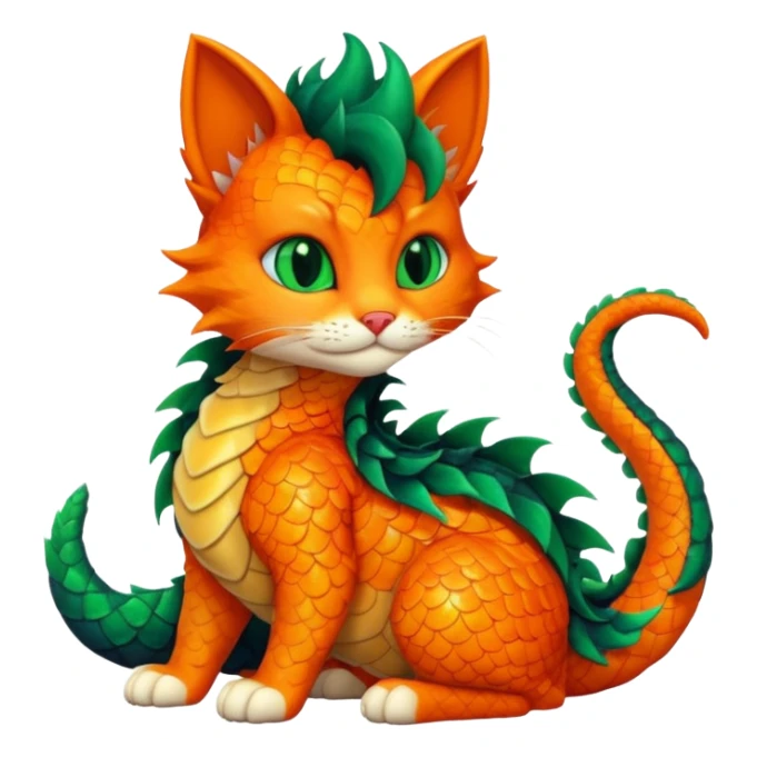 cria um emoji com um gato a abraçar um dragao sticker