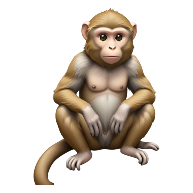 cinematic-macaque-realistic-full-body-sitting-emoji,-compact-muscular-frame-poised-on-a-rocky-outcrop,-short-curled-tail-resting-behind,-head-tilted-dramatically,-thick-dense-fur-in-warm-shades-of-brown-and-grey,-expressive-eyes-filled-with sticker