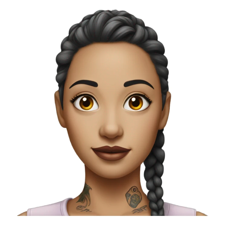 Hyper Realistic beautiful woman with a small tattoo sticker