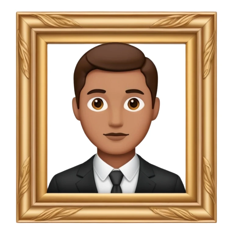 A man's portrait in an elegant picture frame sticker