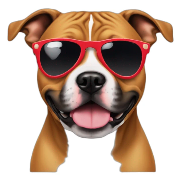 Staffordshire bull terrier in sunglasses sticker