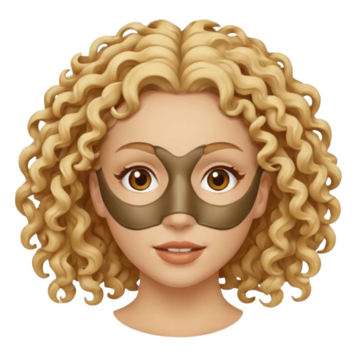 clay mask woman blond curly sticker