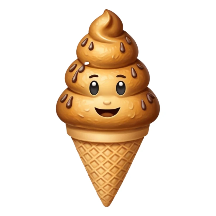 Poop on a cone sticker