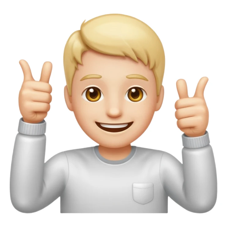 very happy face emoji with sparkling eyes and two thumbs up hands sticker