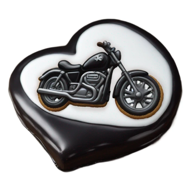 cookie heart with black motorbike  sticker