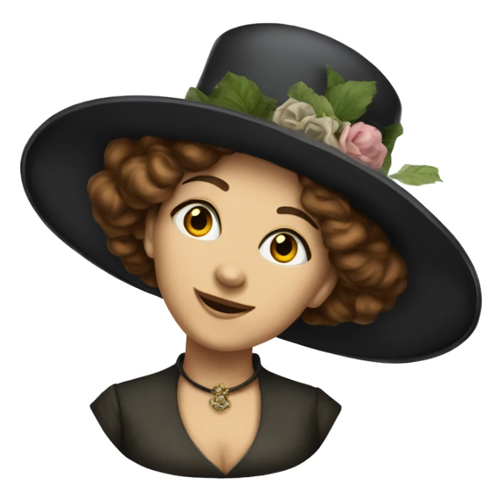 A big victorian Woman’s hat sticker