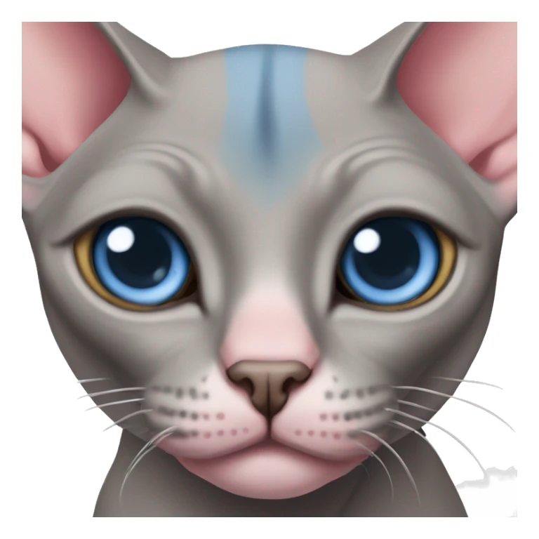 Pink and grey sphynx cat with blue eyes sticker