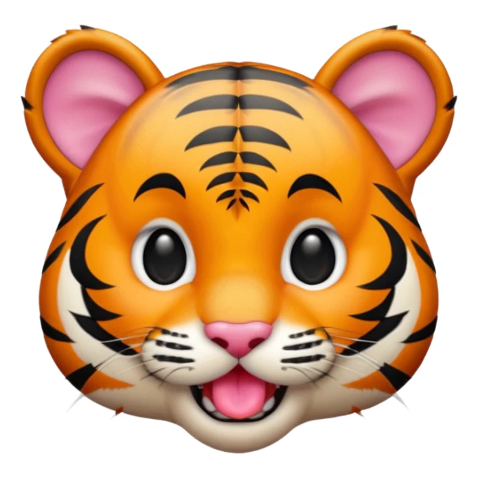 tiger's child show his tongue sticker