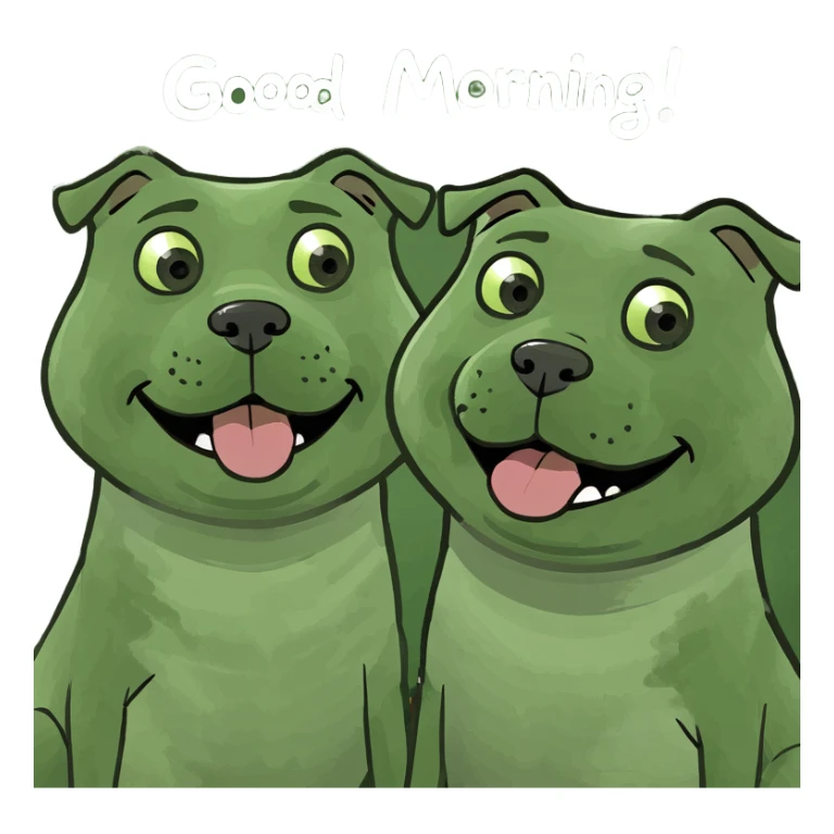 Dogs saying good morning sticker