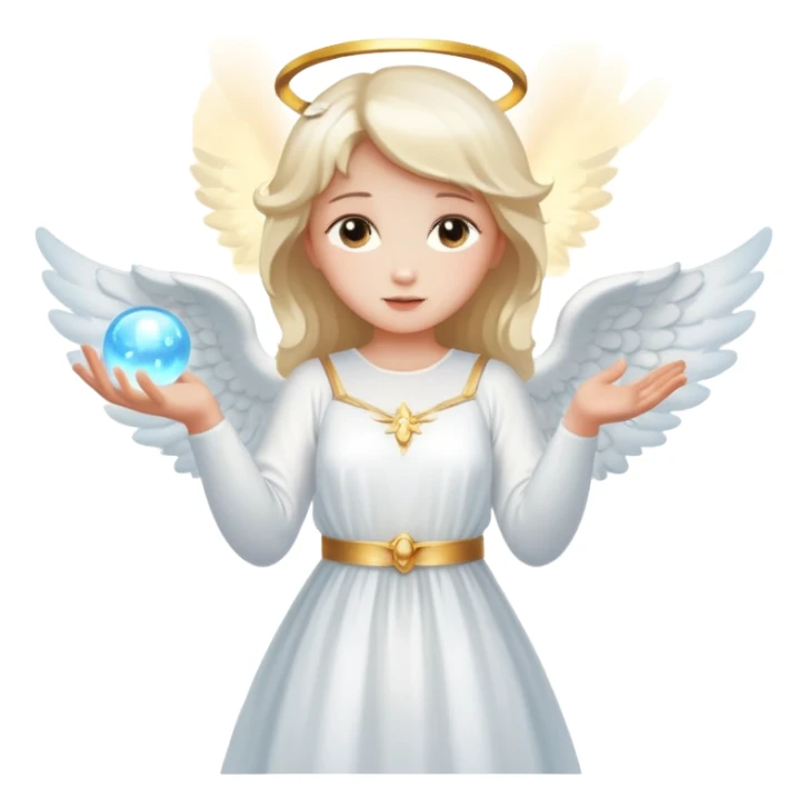 girl angel holding glowing ball sticker