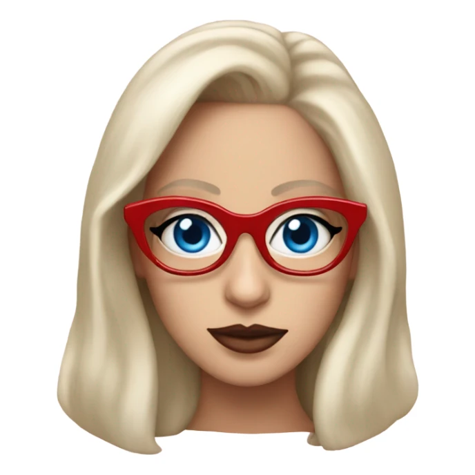 Lady Gaga with red glasses and blue eyes  sticker