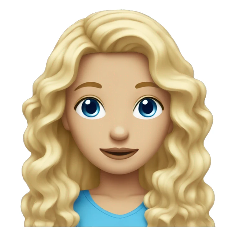Blonde Long wavy hair girl blue eyes sticker