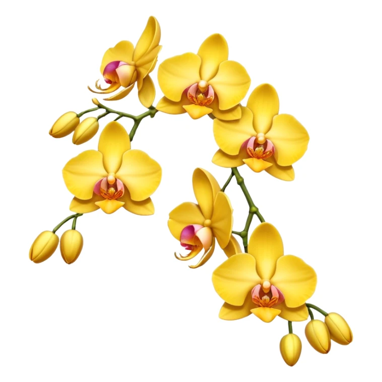 Yellow side facing orchid flower of indian wedding garland sticker