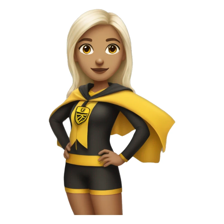 white tan girl wearing hufflepuff quidditch uniform sticker