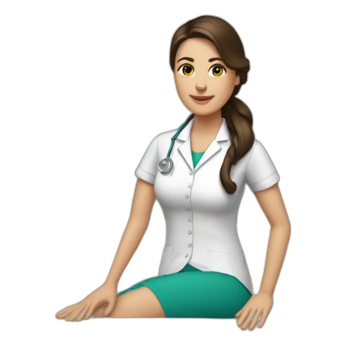 physiotherapist working girl brunette sticker