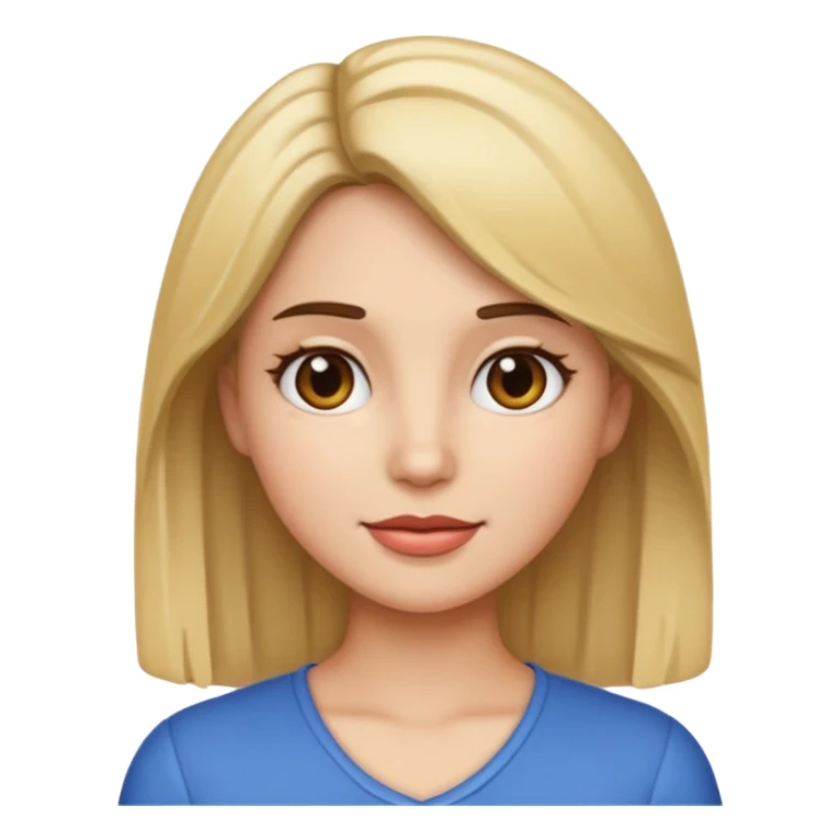 Brunette female emoji with blonde highlights  sticker