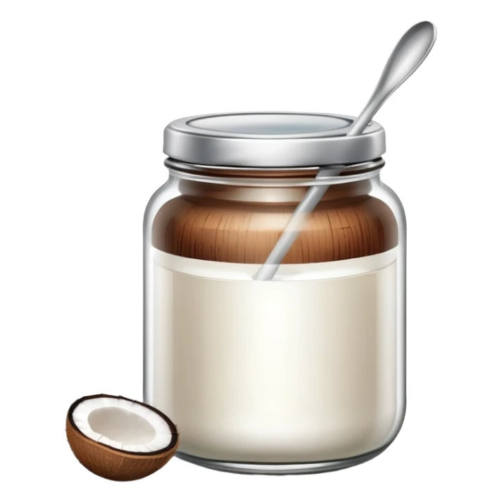 jar of coconut oil with a spoon sticker