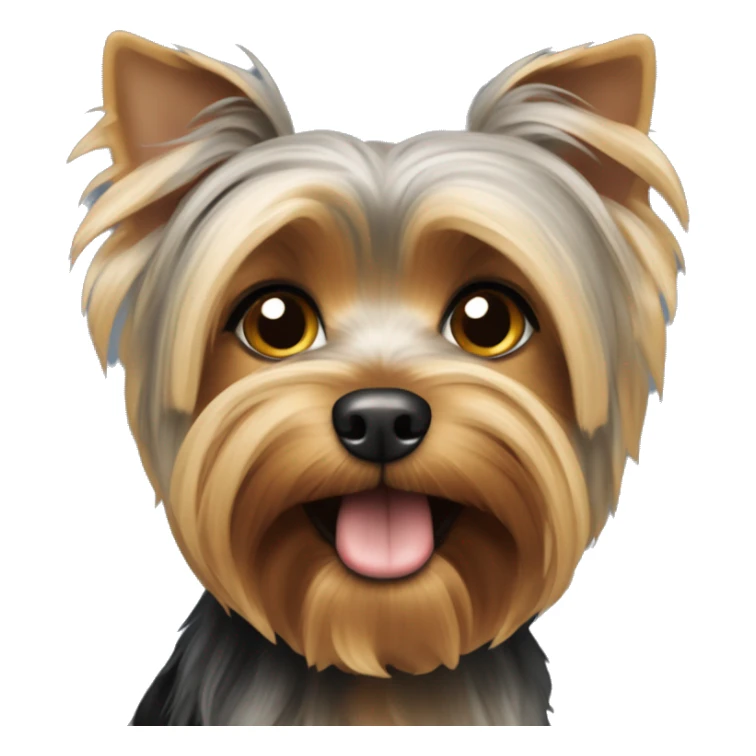 Ein grauer Yorkshire Terrier mit seiner zunge sticker