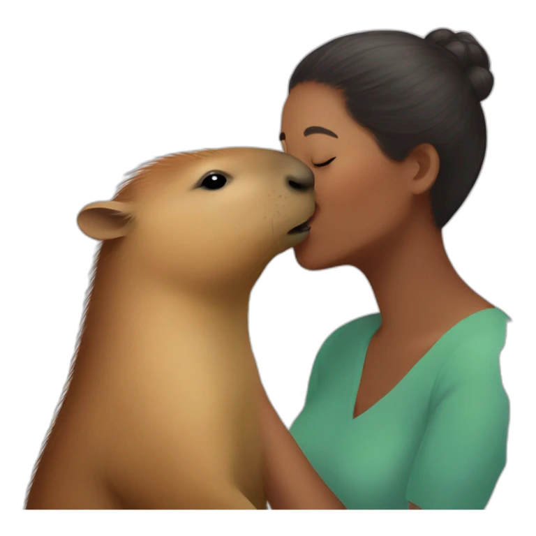 Capybara giving a kiss to a colored women sticker