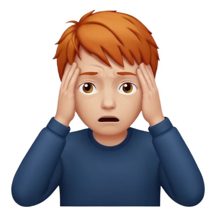 Ginger hair face palm emoji sticker