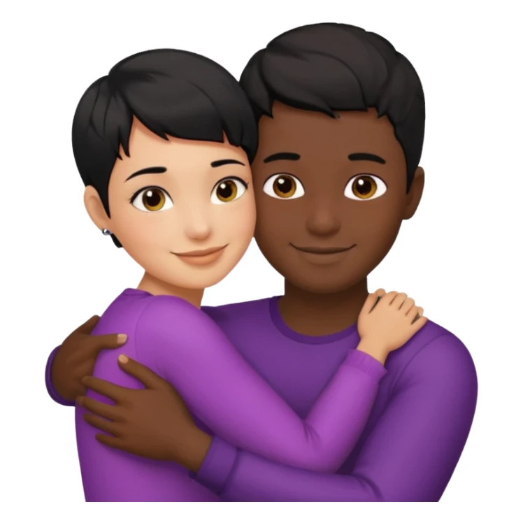 Hot latino man hugging girl black hair pixie cut sticker