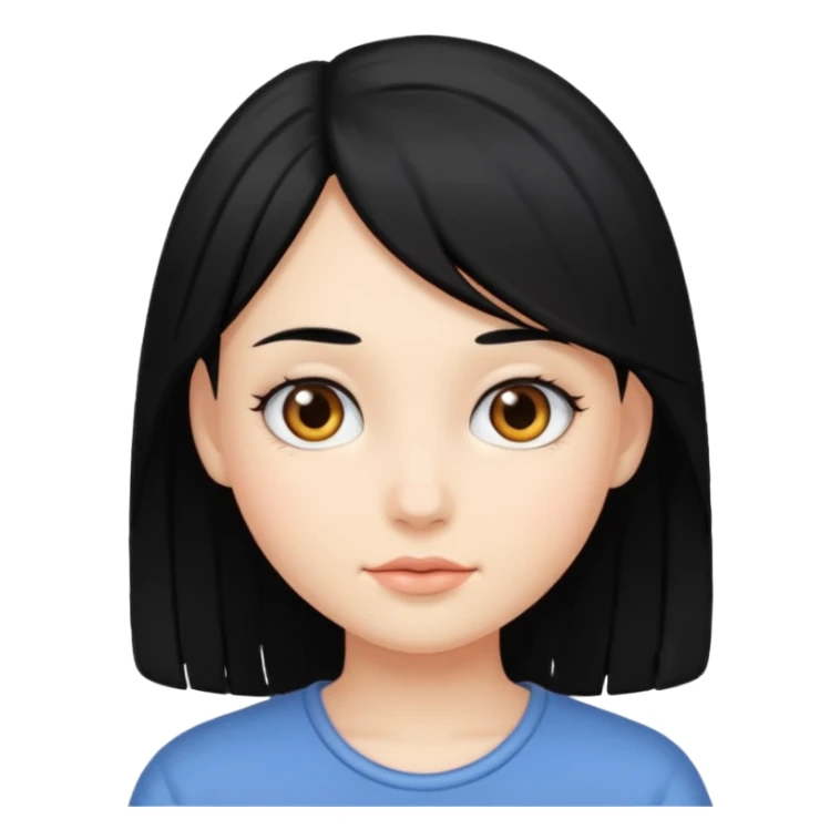 Girl with black hair Long sticker