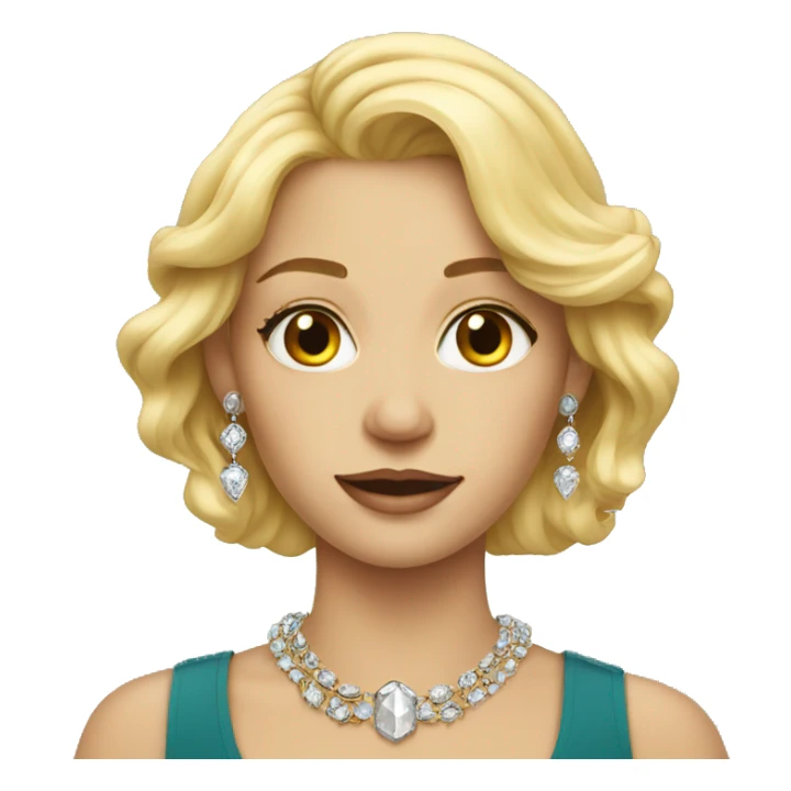 blonde girl portrait with jewelry sticker