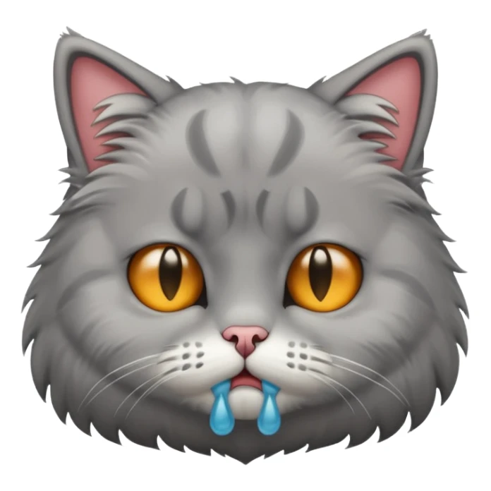 a portrait of crying cat sticker