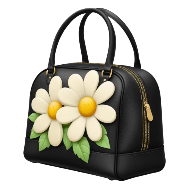 A sports bag with a cream print in a small flower sticker