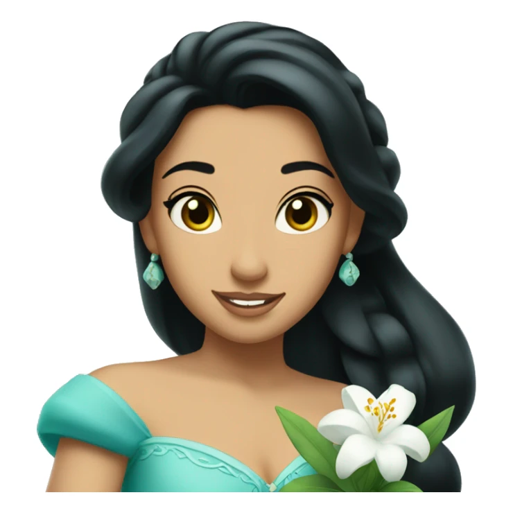 Jasmine disney princess with jasmine flower sticker