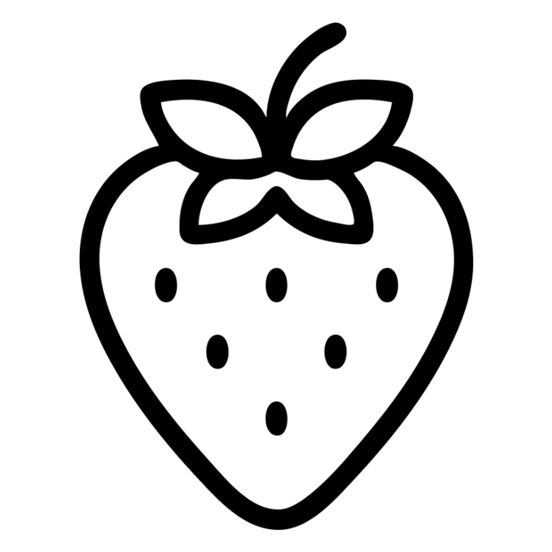 minimalist red strawberry, simple shapes, transparent background sticker