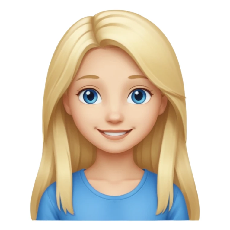 cute girl full body with long blonde hair sticker