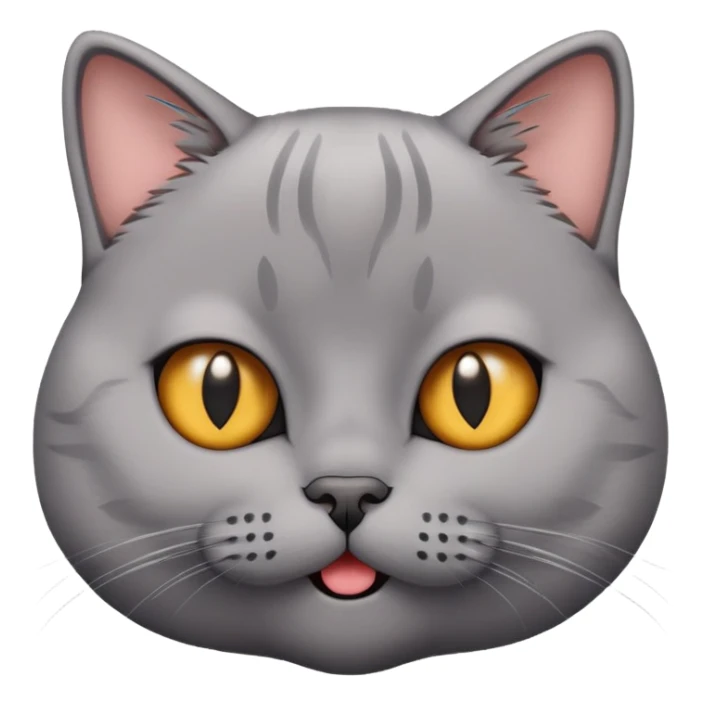 British short-hair cat with a silly face sticker
