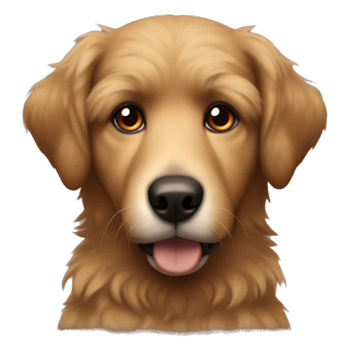 fluffy brown dog with a black snout and brown eyes  sticker