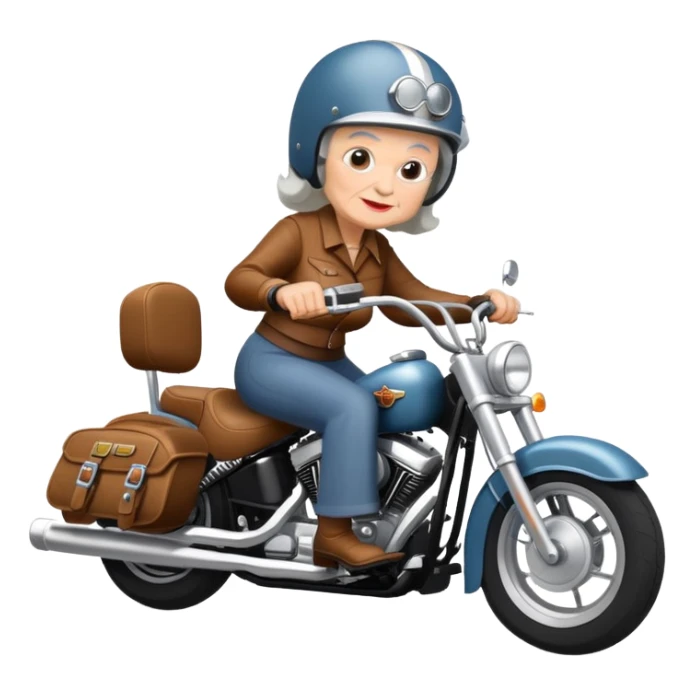 Grandma riding a Harley  sticker