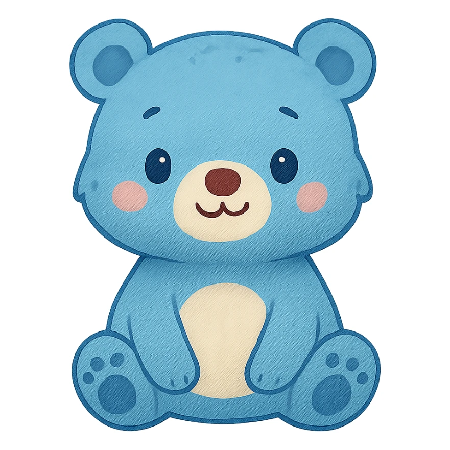 A cute blue bear sticker