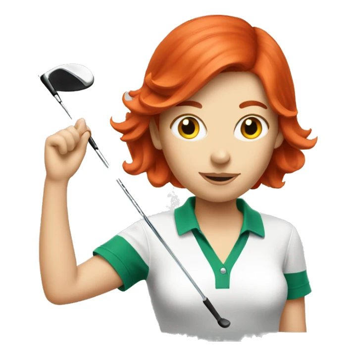 Red hair lady golf  sticker