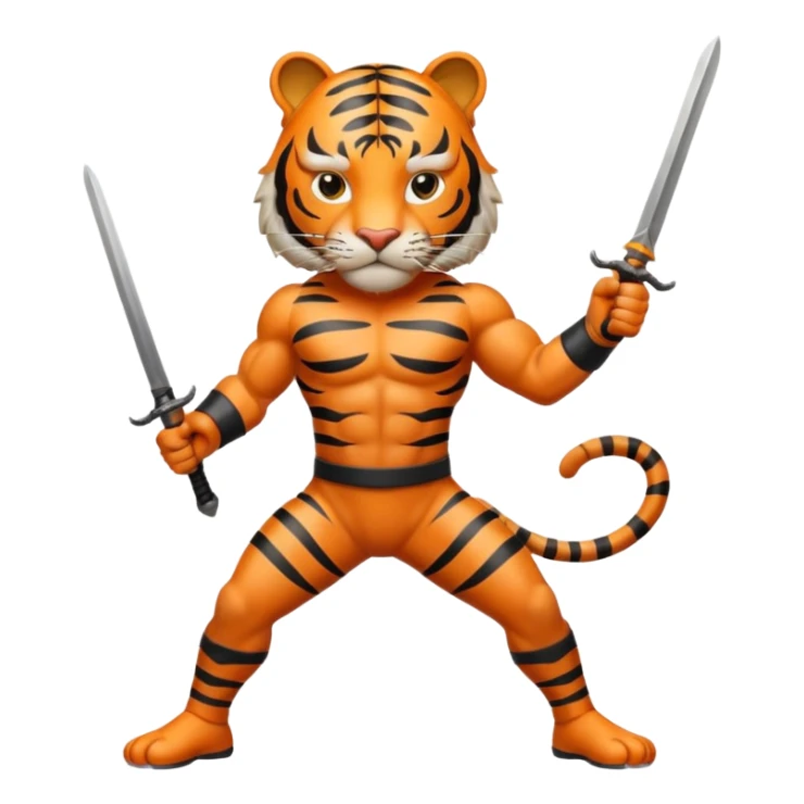 Tiger animal fencing sword  sticker