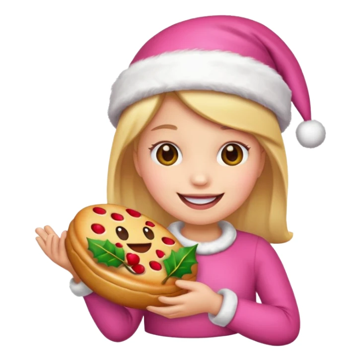 Chrismas cute pink emojis food sticker
