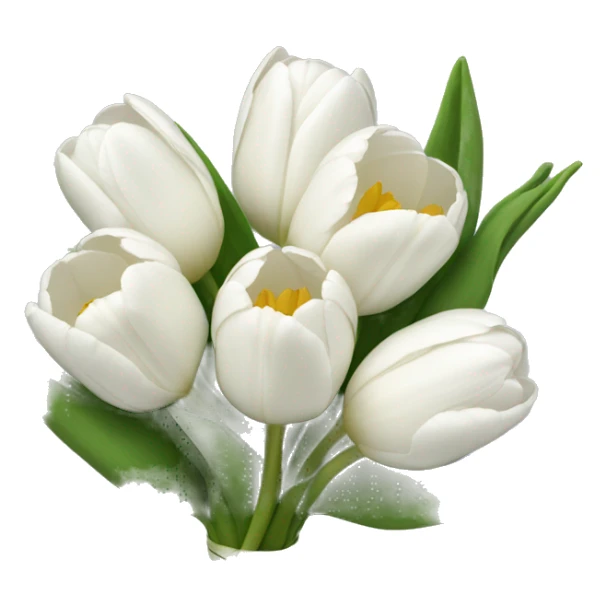 white tulip bouquet  sticker